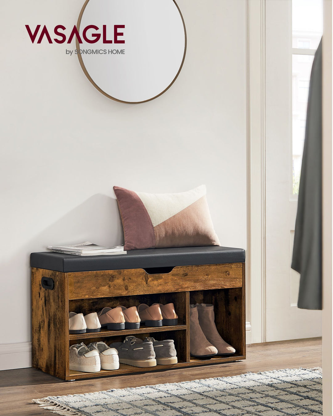 3 Compartments Shoe Bench