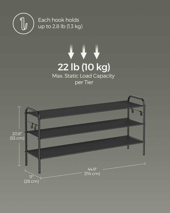 3 Tier Shoe Organizer Holds up to 18 Pairs of Shoes