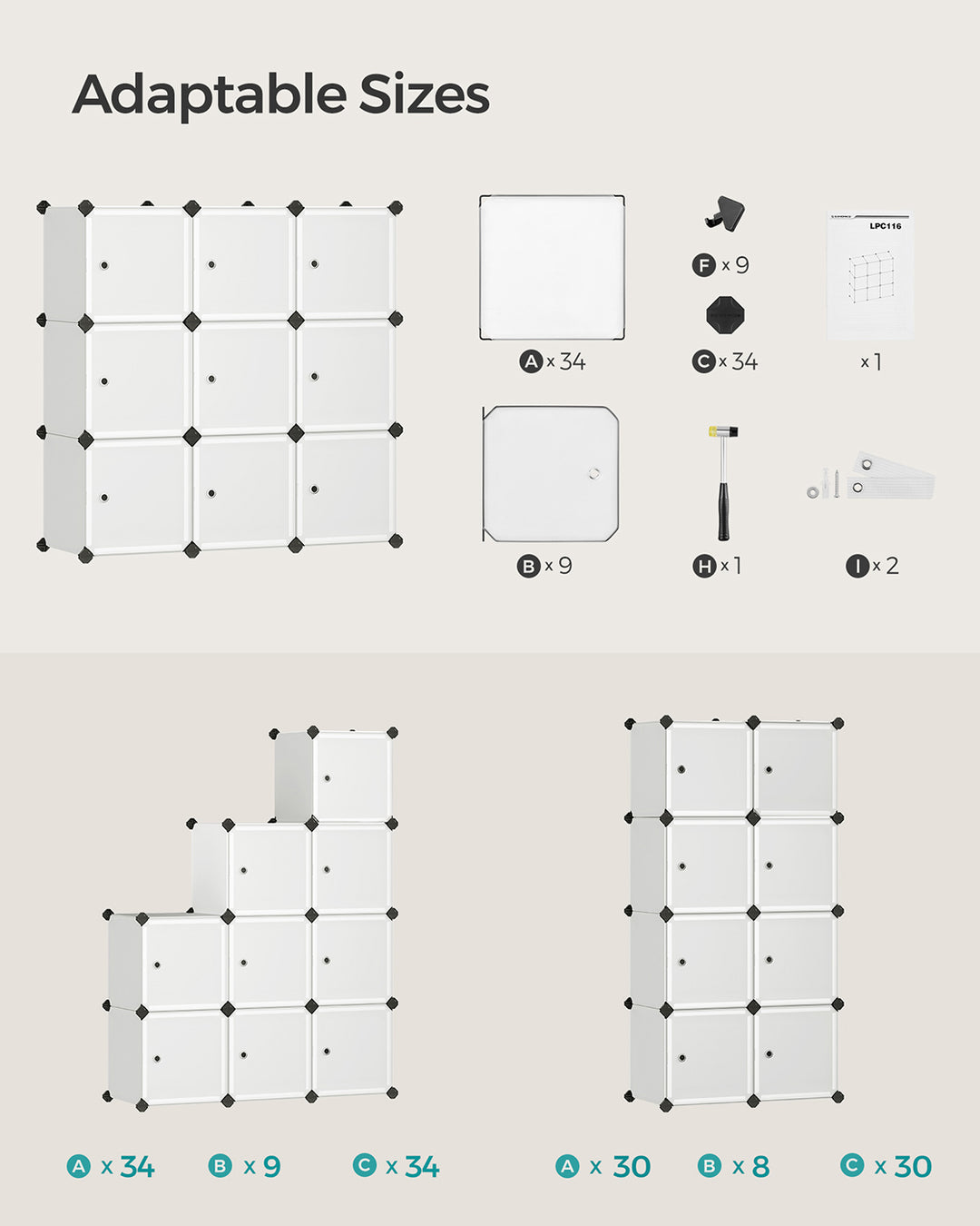 9 Cube Storage Organiser