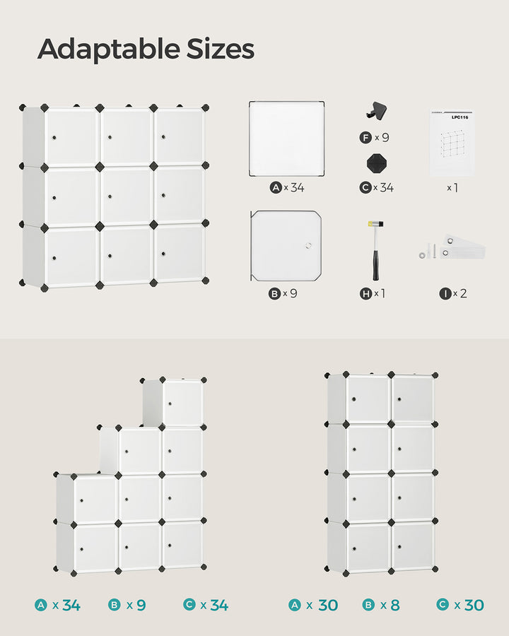9 Cube Storage Organiser