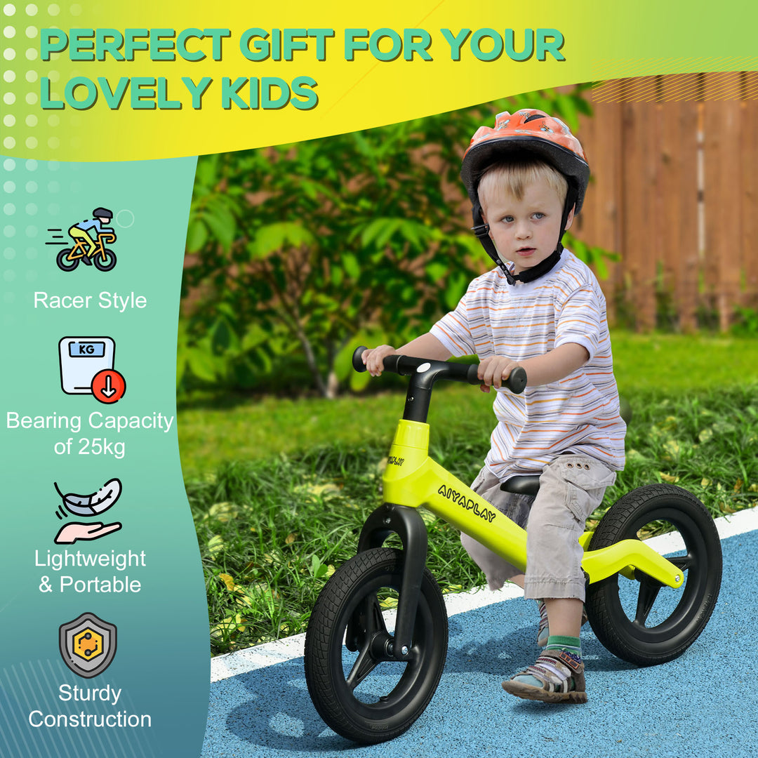 Balance Bike with Adjustable Seat and Handlebar, 30-60 Months up to 25kg - Green