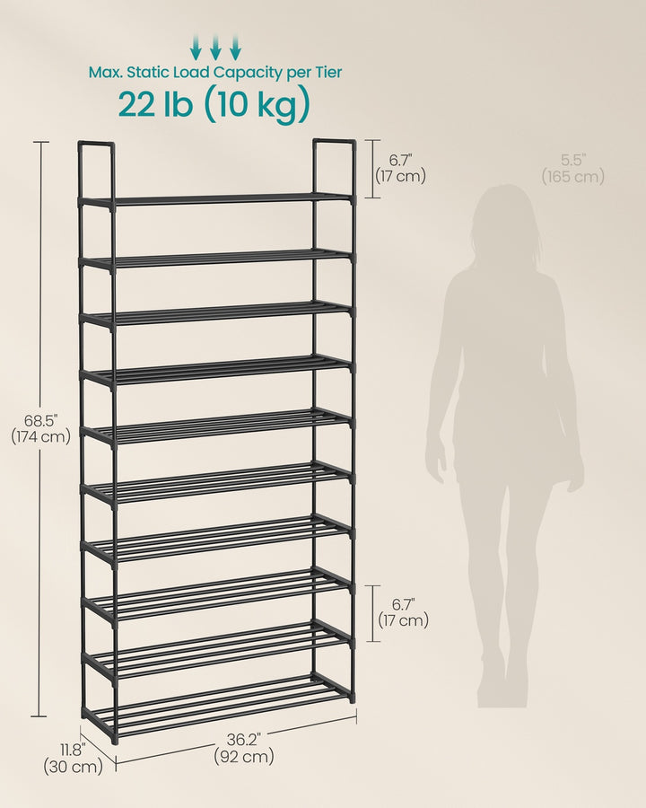 10-Tier Large Shoe Organiser Rack
