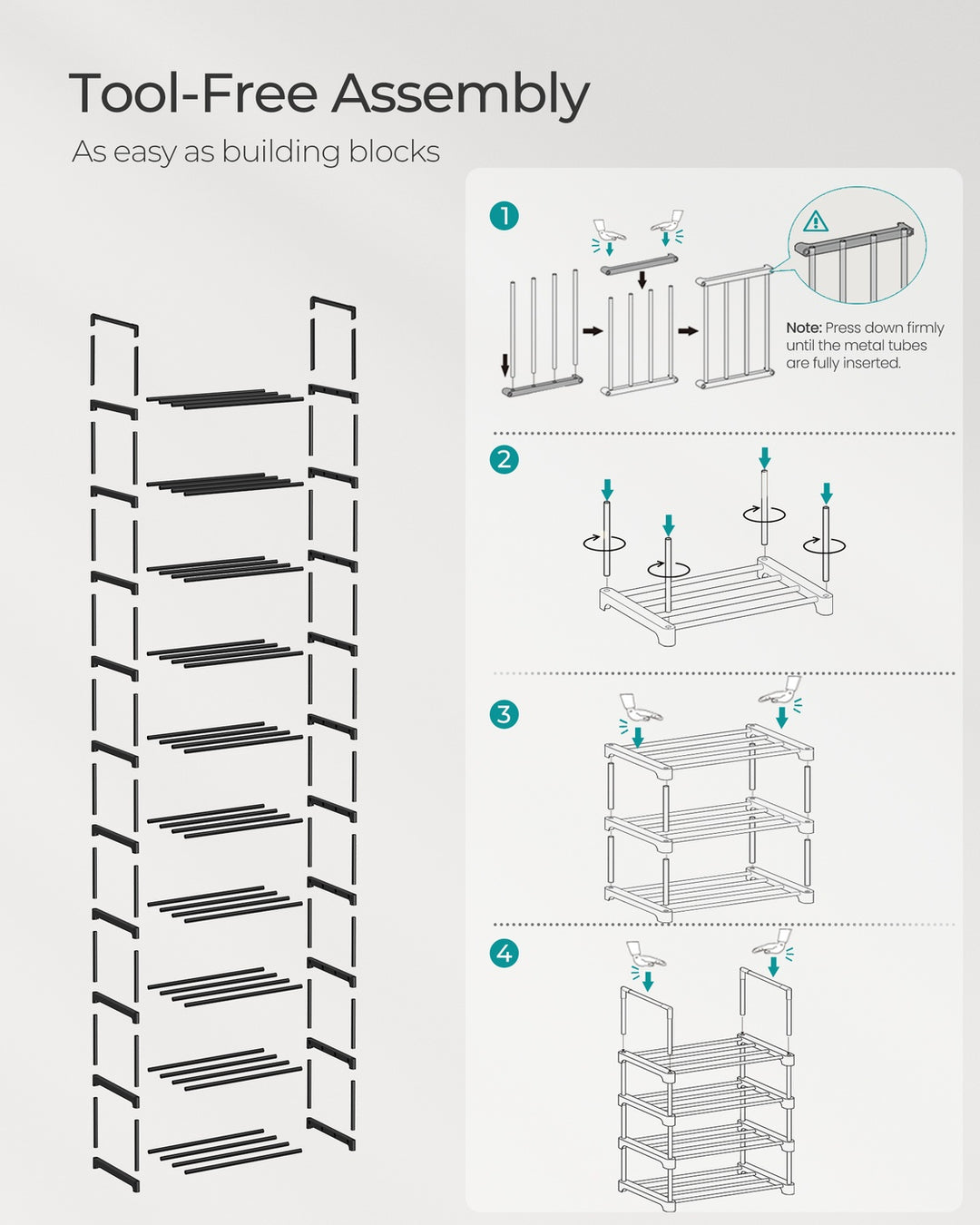 Large Shoe Rack Organiser-Black