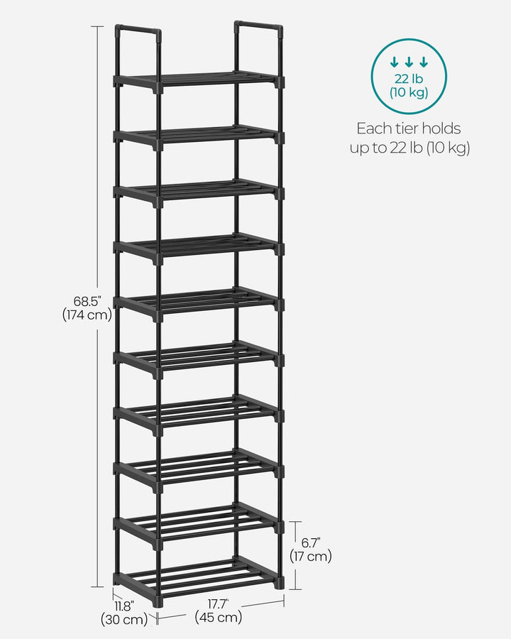 Large Shoe Rack Organiser-Black