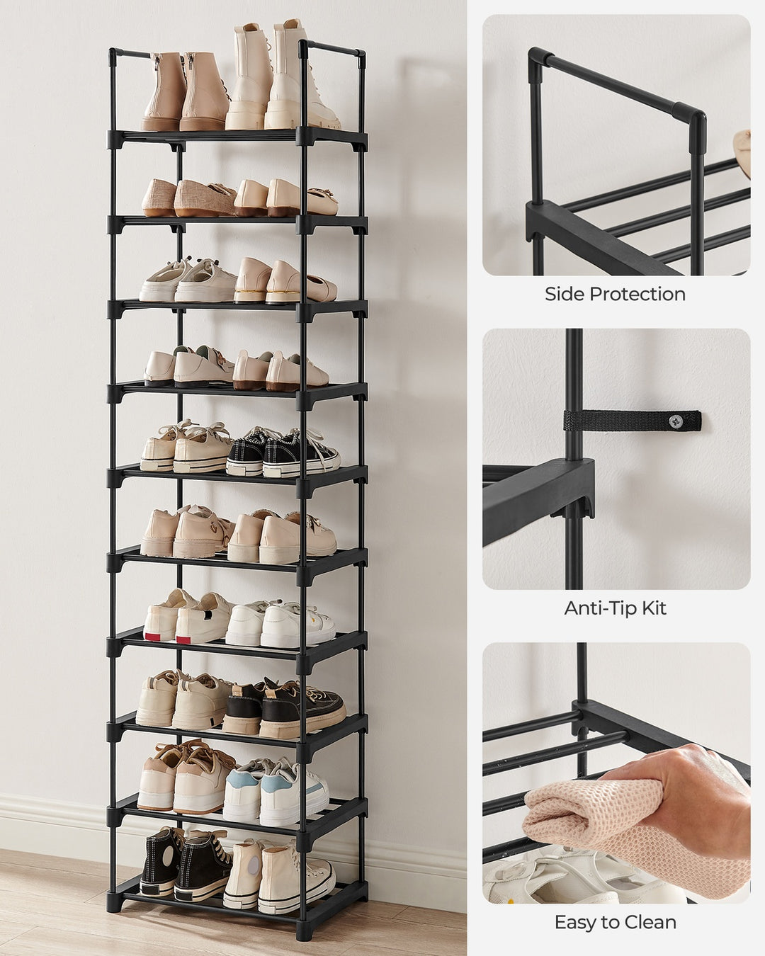 Large Shoe Rack Organiser-Black