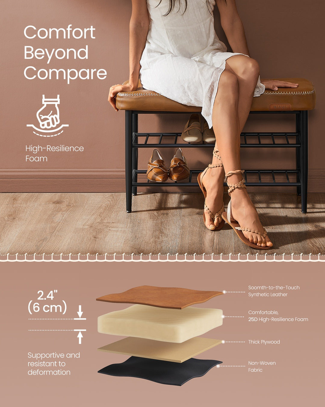 Shoe Bench Synthetic Leather