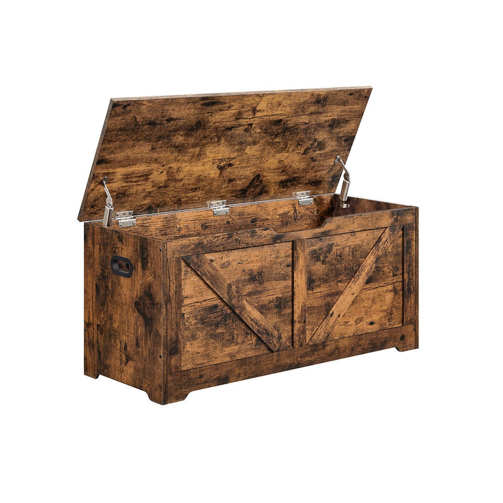 Storage Trunk with 2 Safety Hinges - Rustic Brown