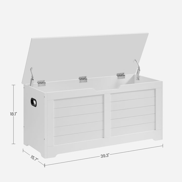 Storage Chest with 2 Safety Hinges - Matte White