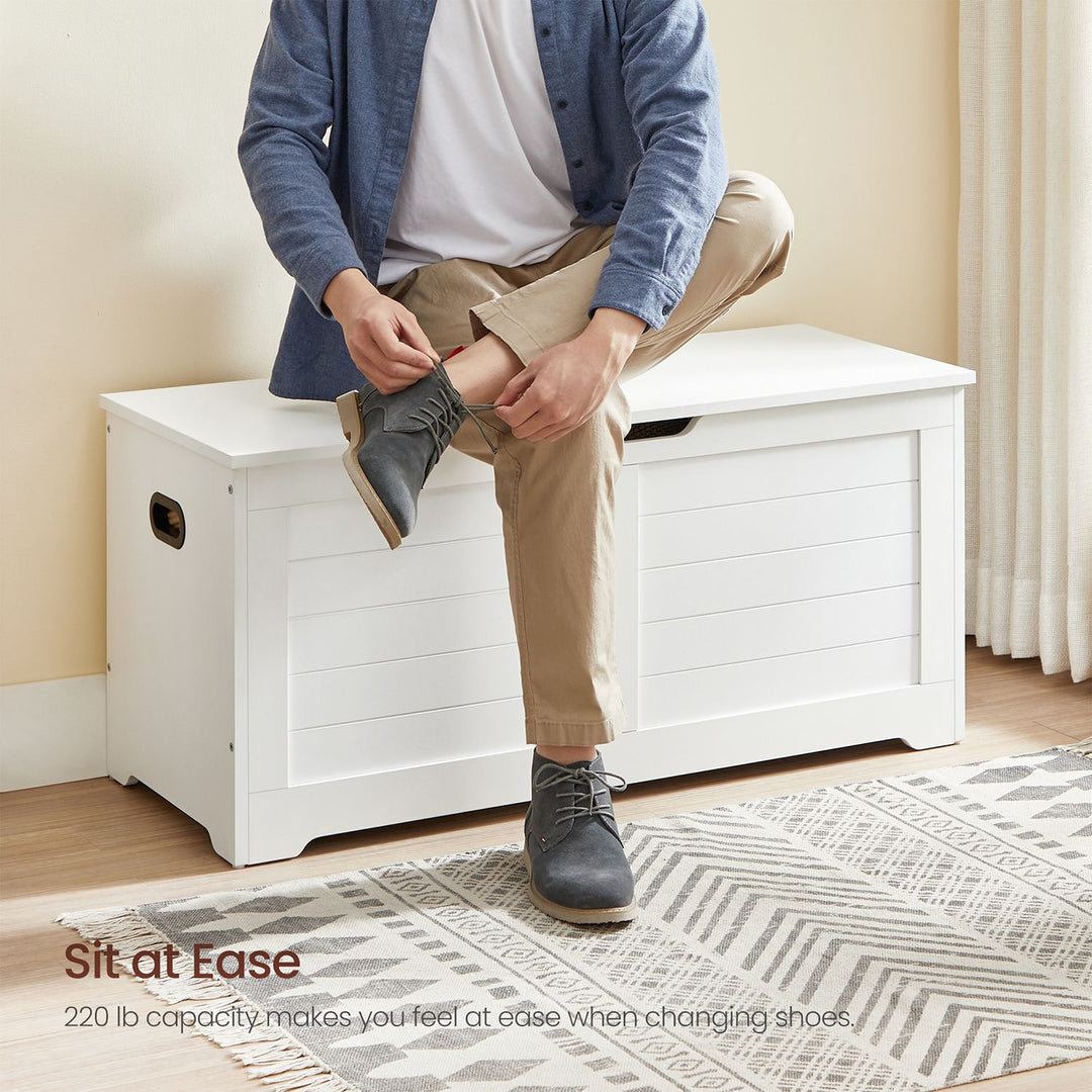 Storage Chest with 2 Safety Hinges - Matte White