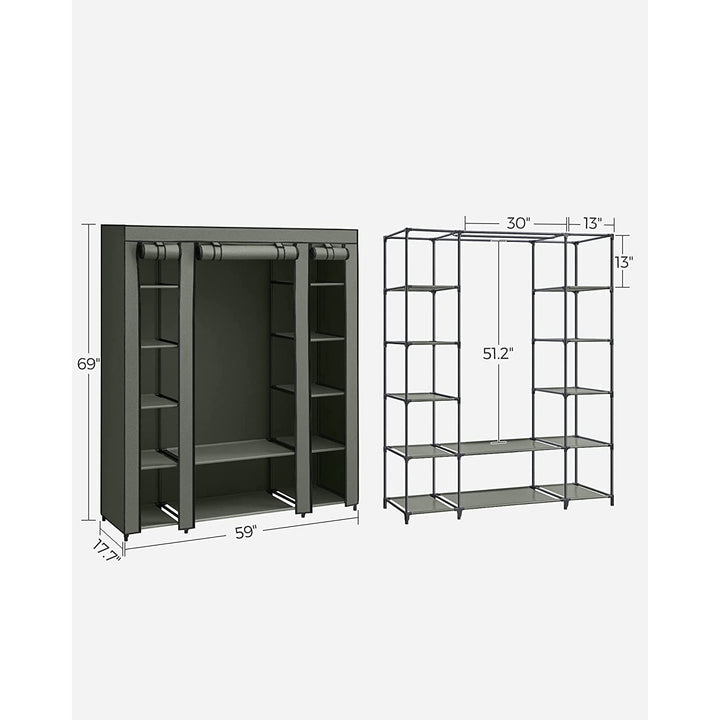 Portable Closet with 12 Compartments Sage Green