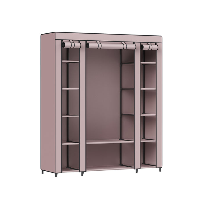 Portable Closet with 12 Compartment Dusty Pink
