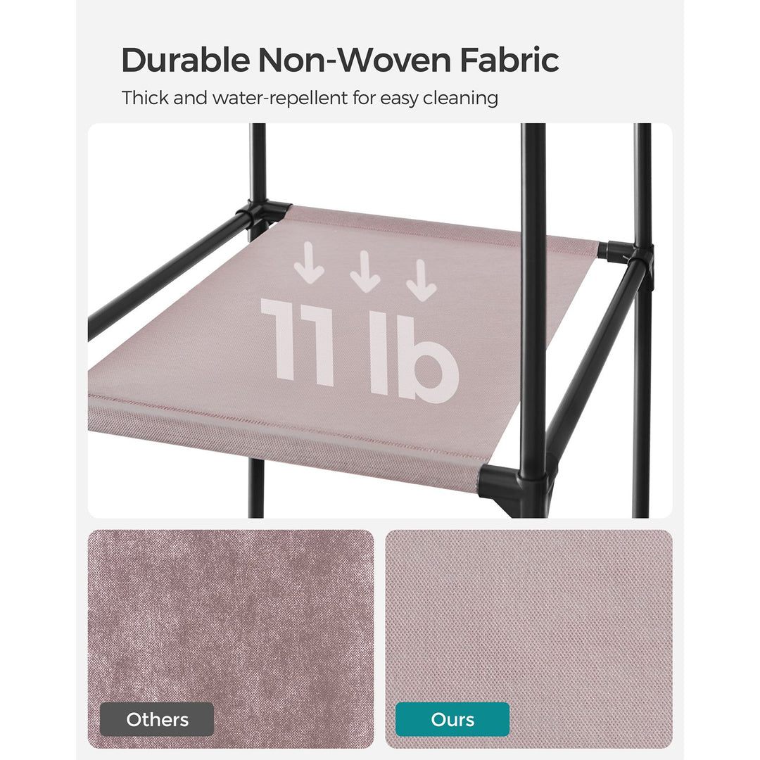 Portable Closet with 12 Compartment Dusty Pink