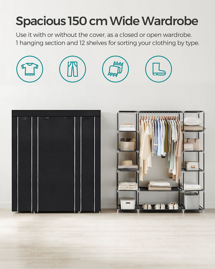 12 Shelves Canvas Wardrobe