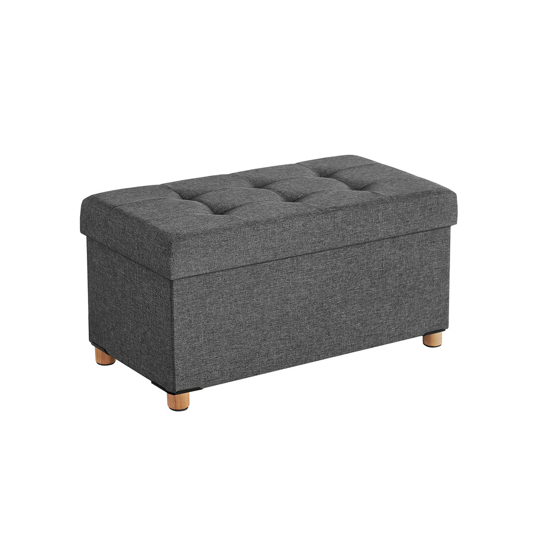 Dark Grey Tufted Ottoman