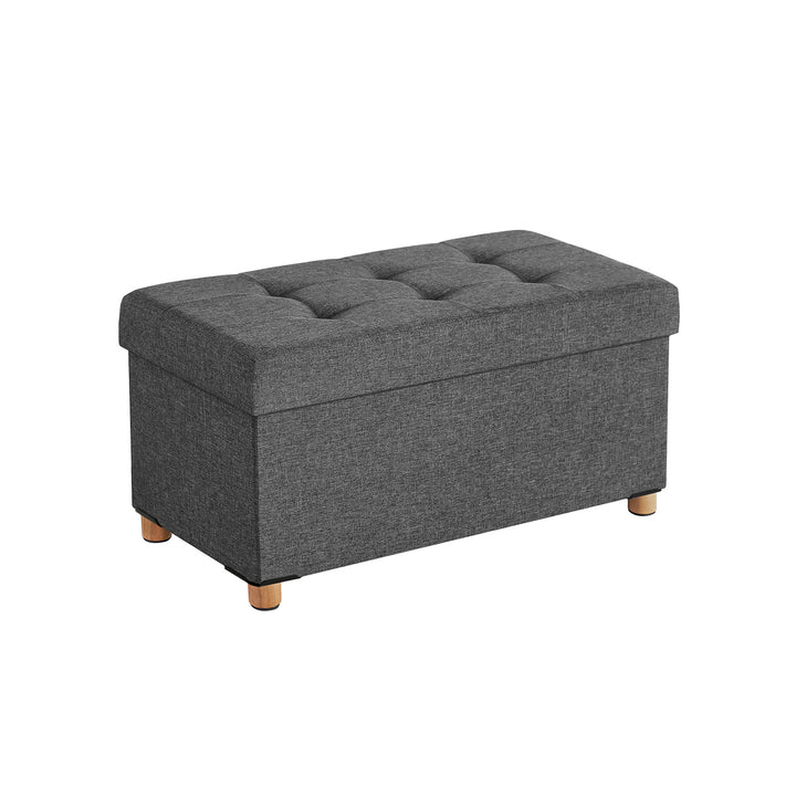 Dark Grey Tufted Ottoman