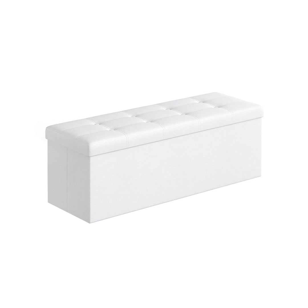 Large Storage White Ottoman