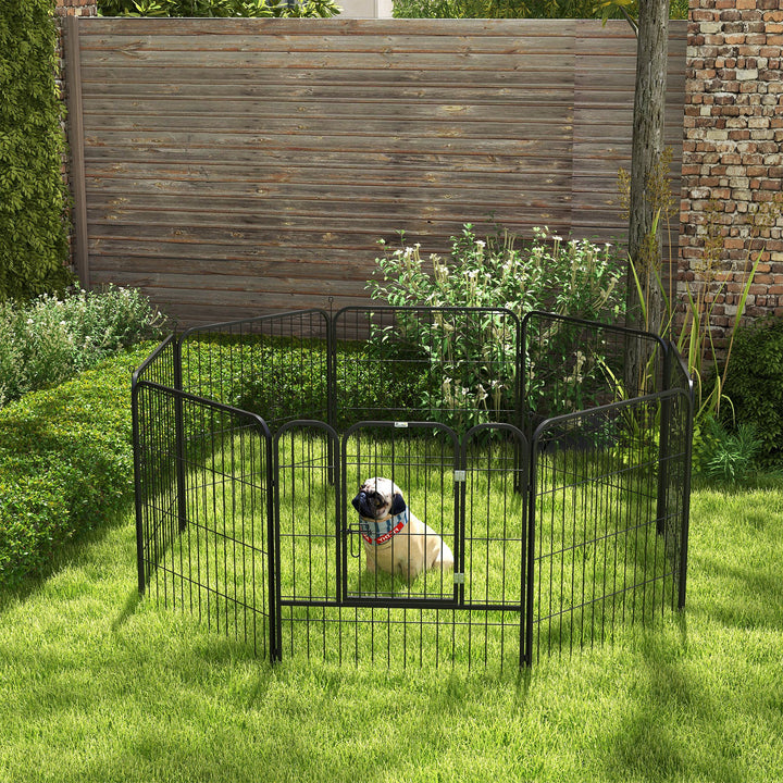 PawHut Heavy Duty 8 Panel Dog Pet Playpen for Puppy Rabbit Enclosure Foldable Indoor Outdoor 80 x 80 cm