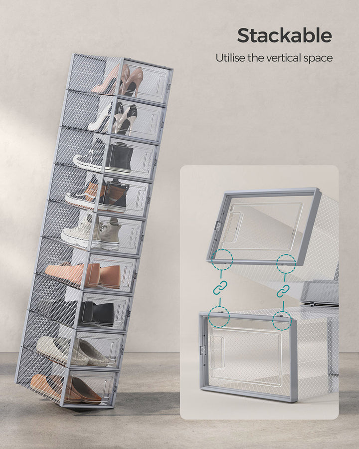 Pack of 18 Stackable Shoe Storage Organisers