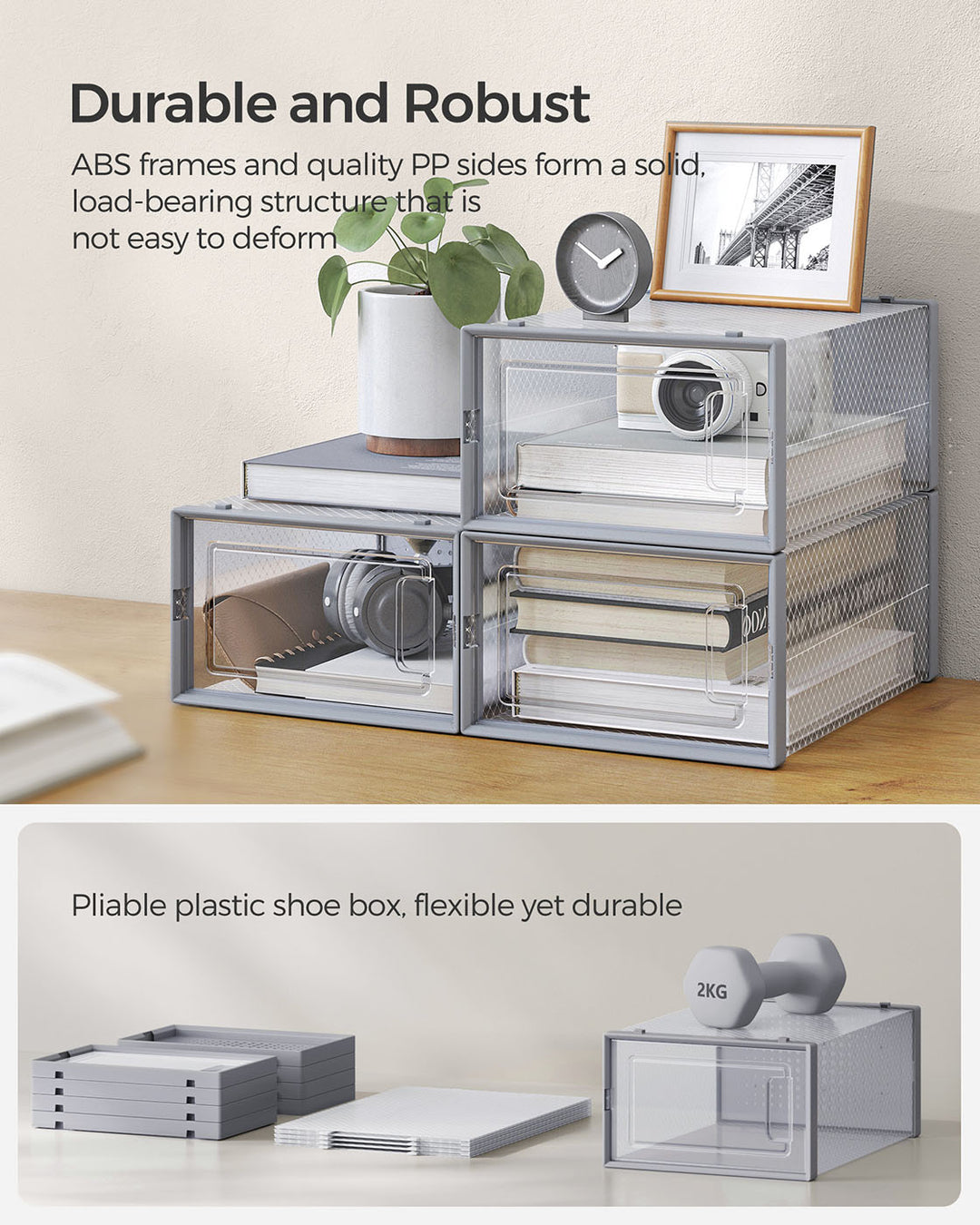 Pack of 18 Stackable Shoe Storage Organisers