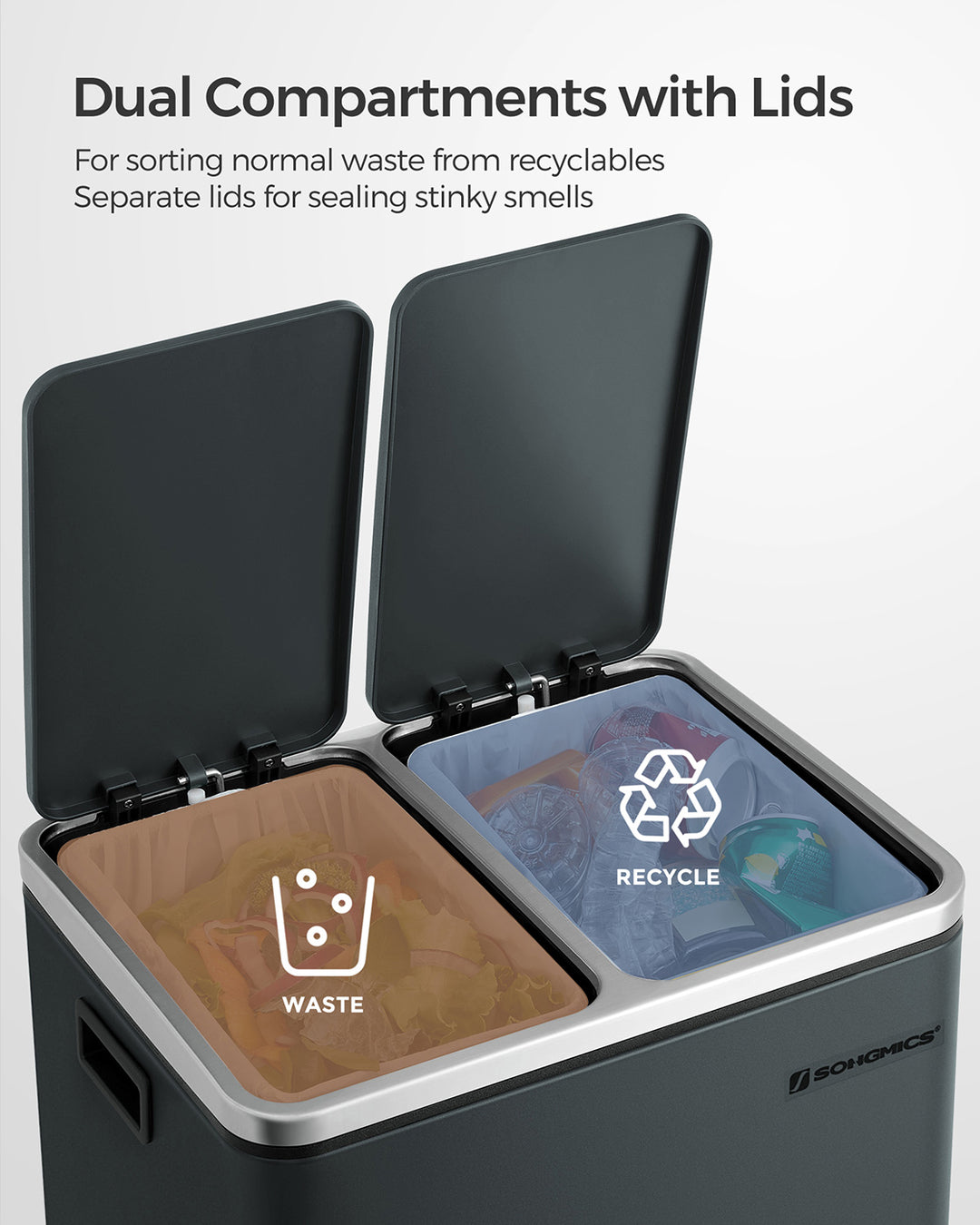 30L Metal Rubbish Bin