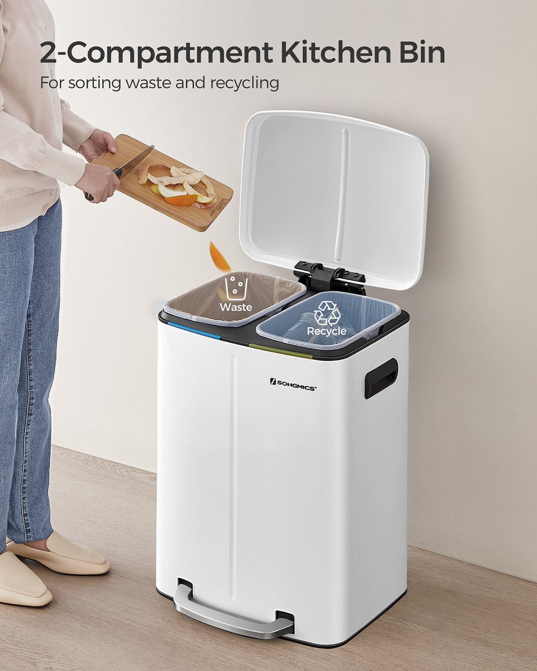 Dual Metal Rubbish Bin