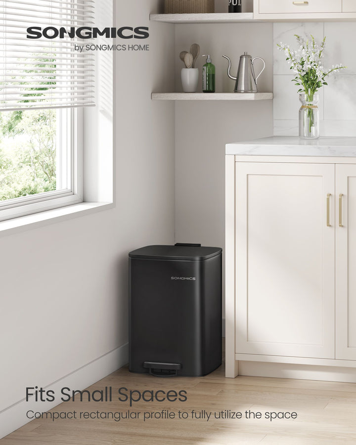Stainless Trash Can 5.2-Gallon (20 L) with Inner Bucket - Ink Black