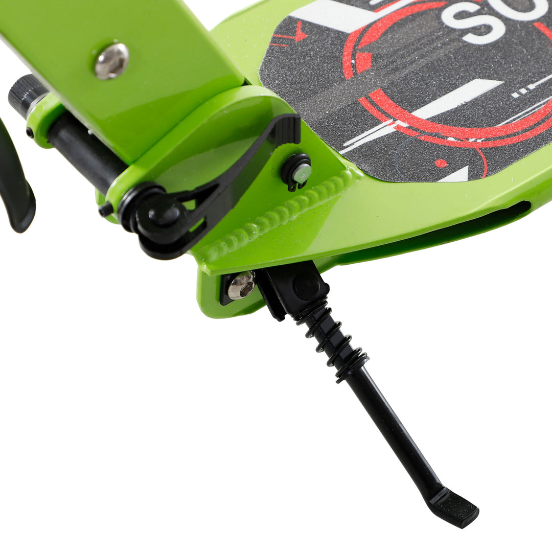 Teens Adult Kick Scooter Foldable Adjustable Aluminum Ride On Toy For 14+ w/ Dual Brake System, Shock Mitigation System - Green 95.5-110.5H CM