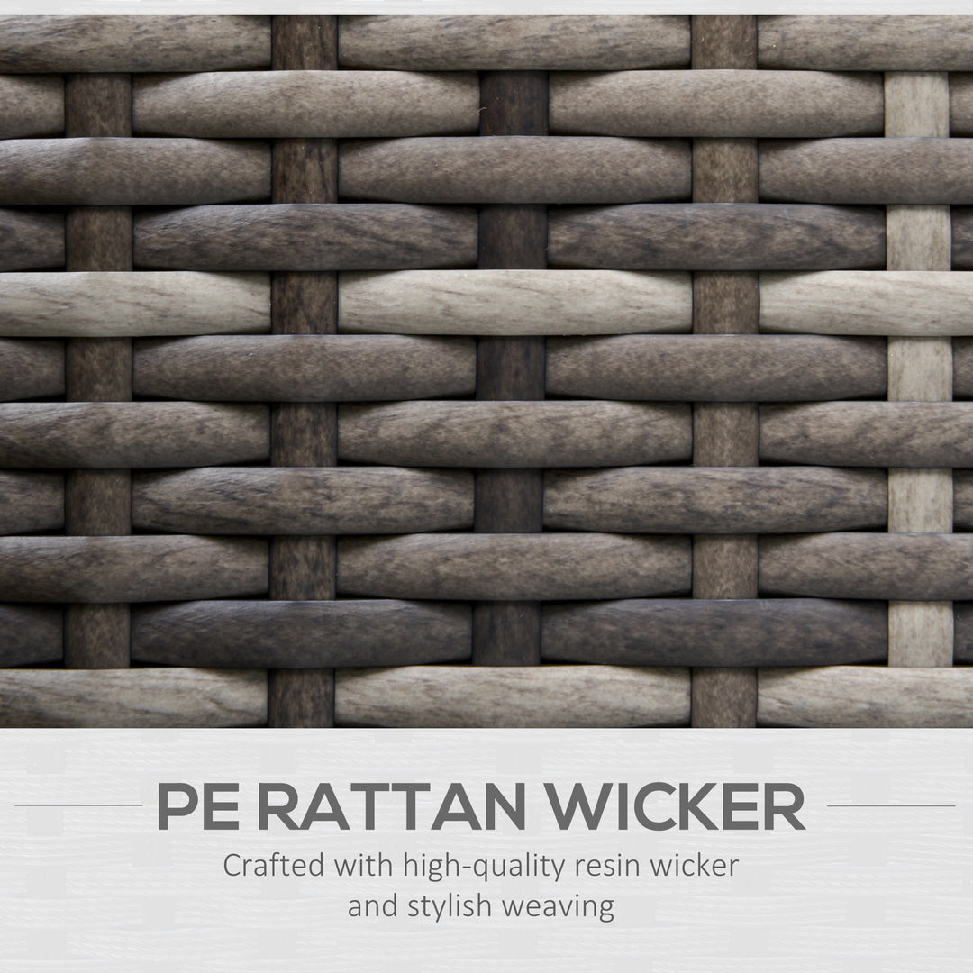 Outdoor Patio Furniture Single Rattan Sofa Chair Padded Cushion All Weather for Garden Poolside Balcony Deep Grey