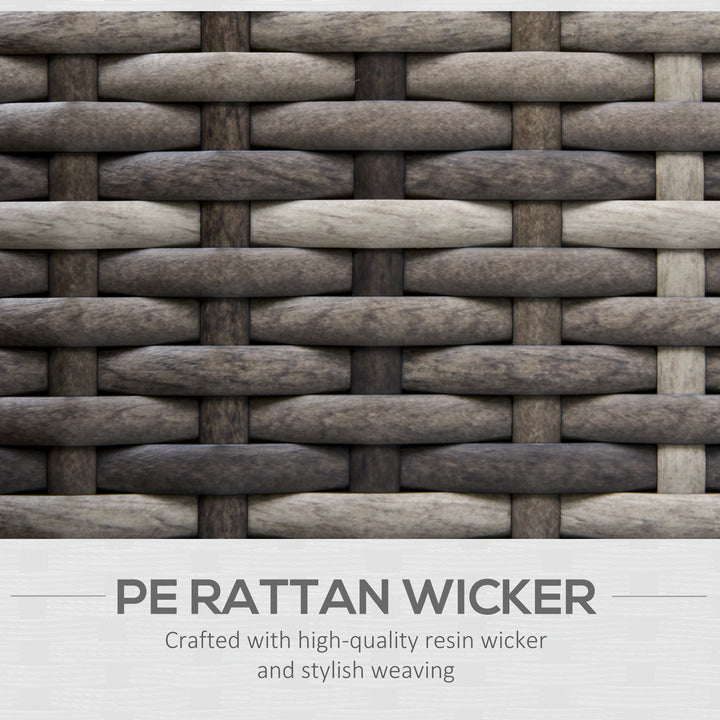 Outdoor Patio Furniture Single Rattan Sofa Chair Padded Cushion All Weather for Garden Poolside Balcony Deep Grey