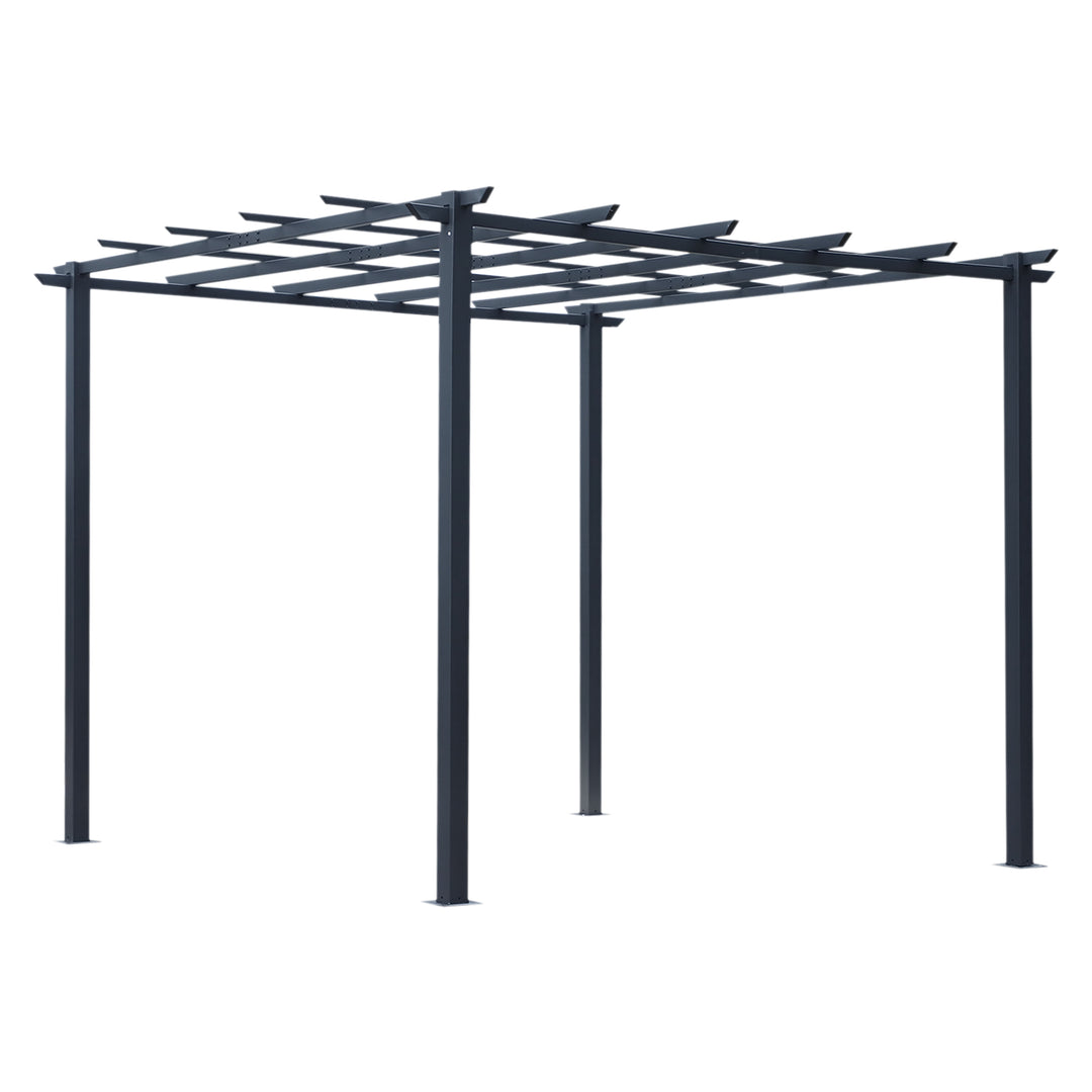 3 x 3 Meter Metal Pergola Gazebo Grape Trellis Climbing Plants Outdoor Sun Shelter Arbours Garden