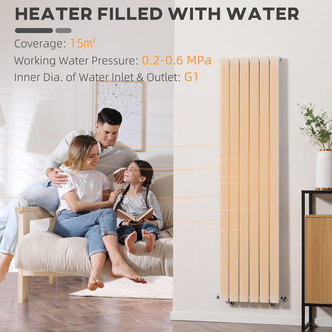 Wall-mounted Heater Water-filled Heat , Centralised Space Heater, Horizontal Designer Radiators, for Bedroom Home Office, White