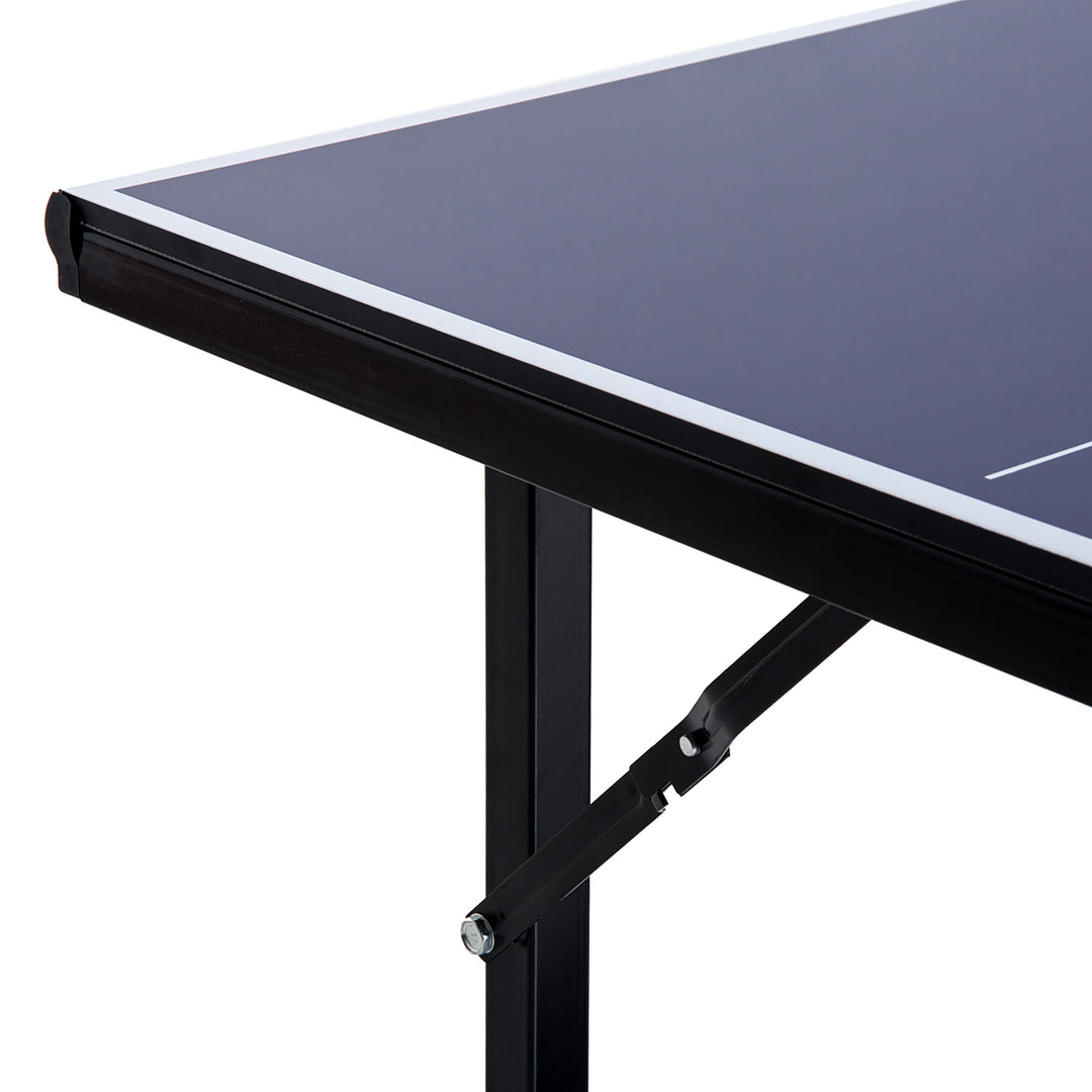 Folding Mini Table Tennis/Ping Pong Table Set-Black/Blue