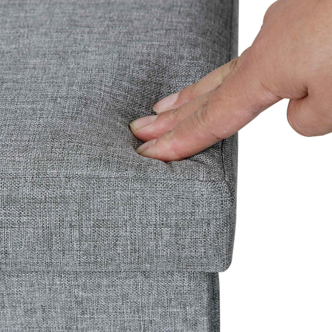 Linen Fabric Storage Ottoman