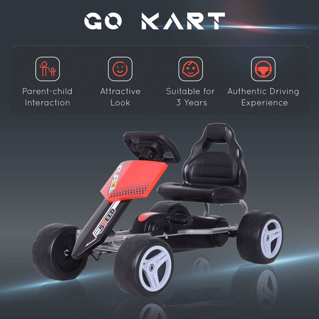 Kids Pedal Go Kart Ride-on, 80Lx49Wx50Hcm-Red/Black