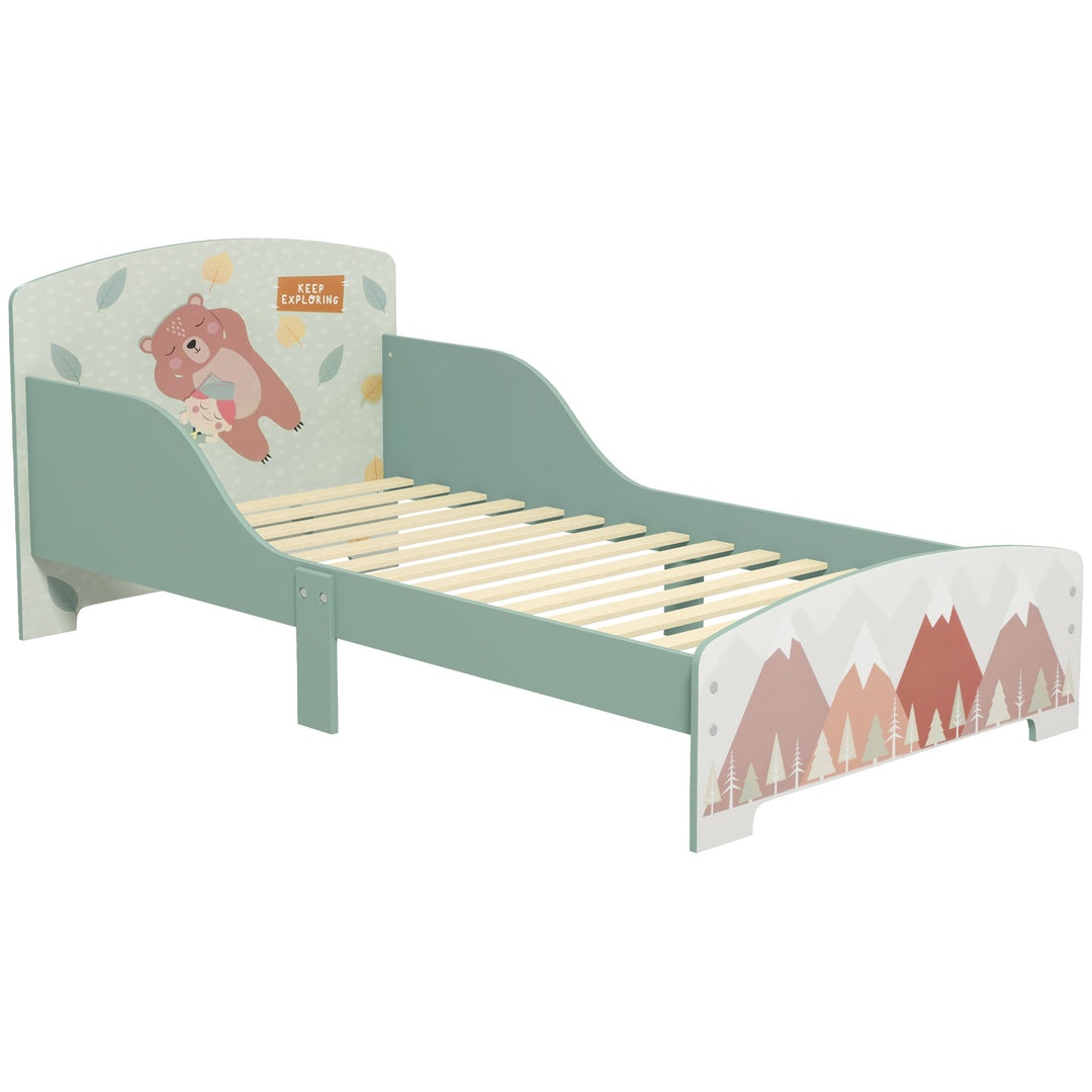 Toddler Bed Frame, Kids Bedroom Furniture for Ages 3-6 Years, Green