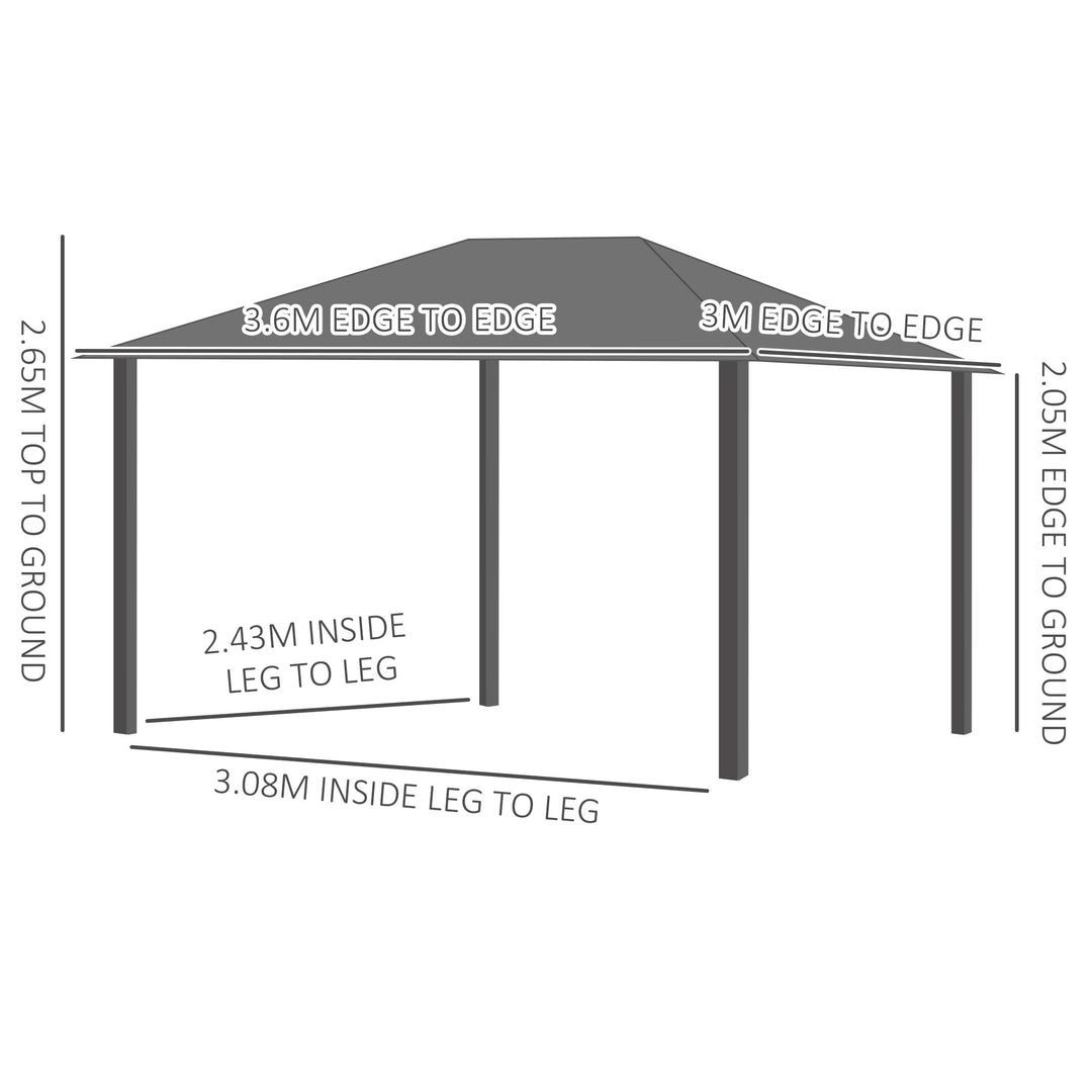 Hardtop Gazebo with Aluminium Frame and UV resistant roof