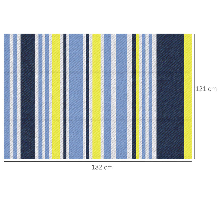 Reversible Outdoor Rug Waterproof Plastic Straw Mat 121 x 182 cm