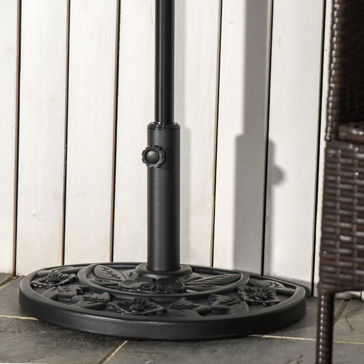 Half Round Parasol Base Weighted Umbrella Holder Stand Balcony Black