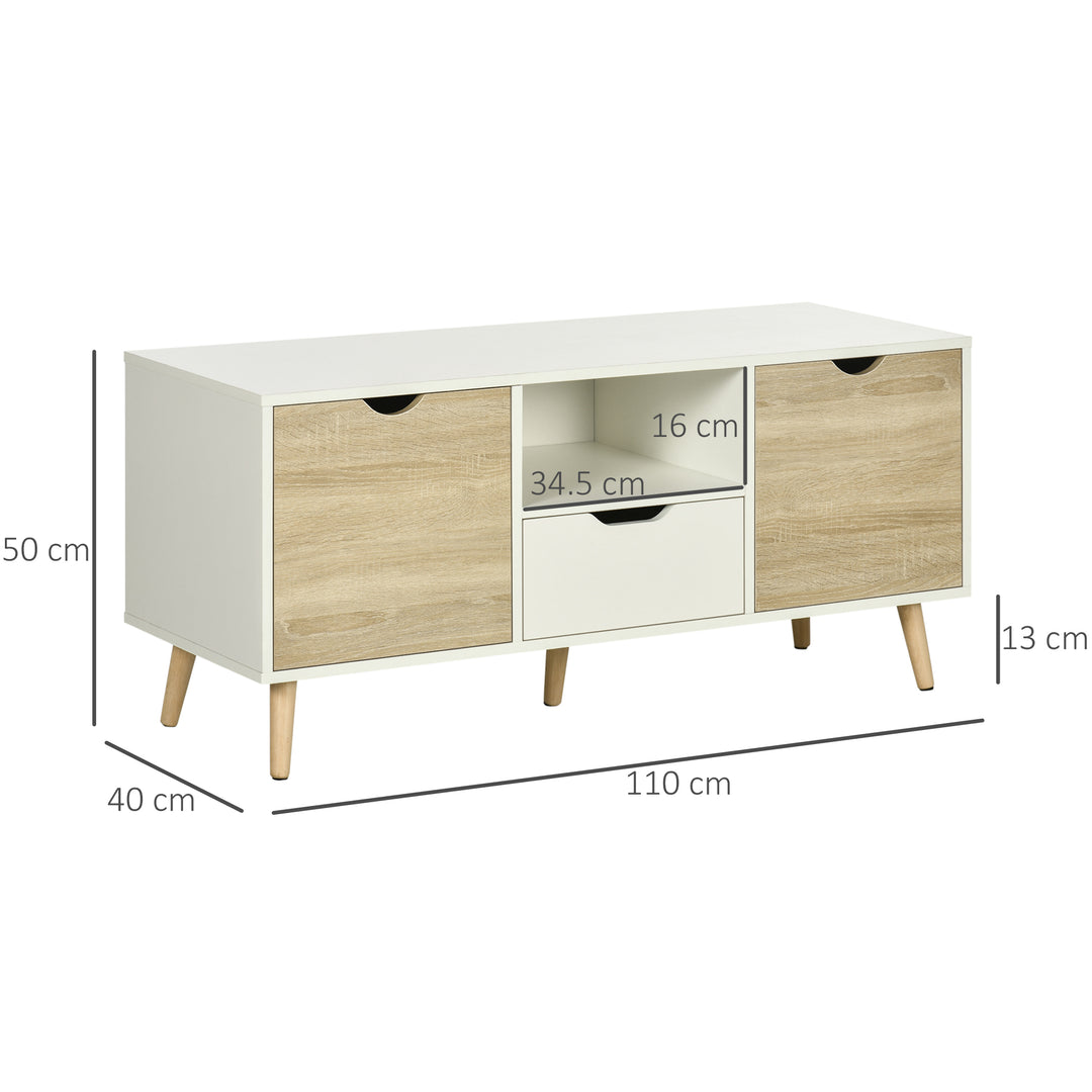 TV Stand with Storage Cabinets and Drawer for up to 50 inches - Natural