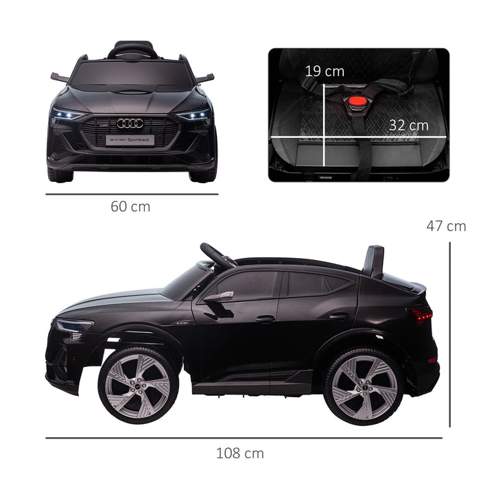 Kids Electric Ride-On Sports Car, 12V Two Motors Battery Powered Toy w/ Remote Control, Lights, Music, Horn - Black