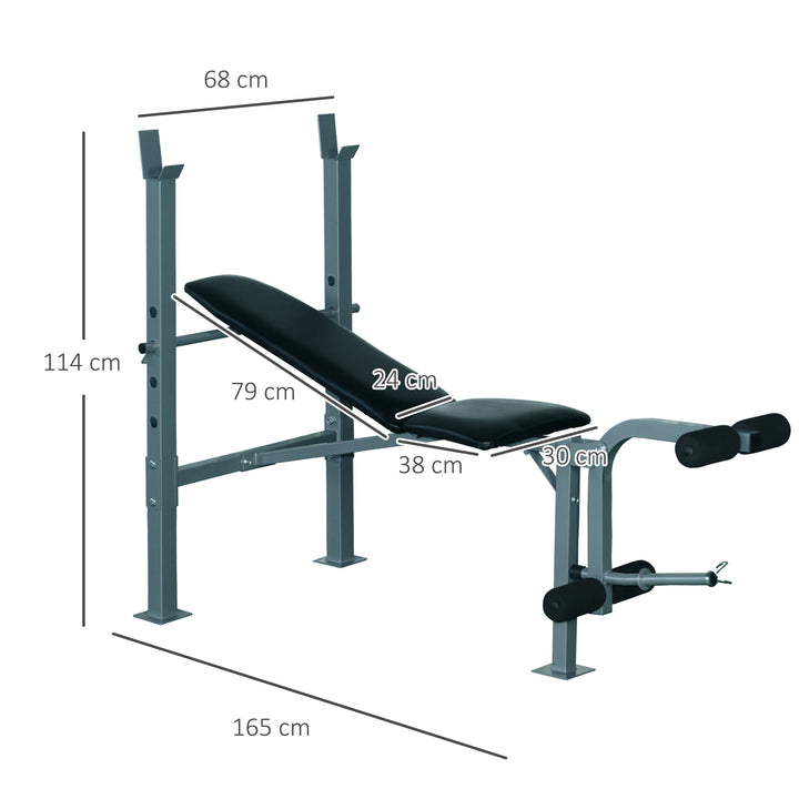 Heavy Duty Adjustable Multi Gym Chest Leg Arm Weight Bench - Black/Silver