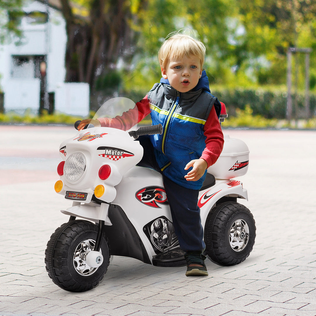 Toddlers Electric PP Motorcycle Ride On Trike White