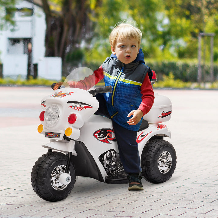 Toddlers Electric PP Motorcycle Ride On Trike White
