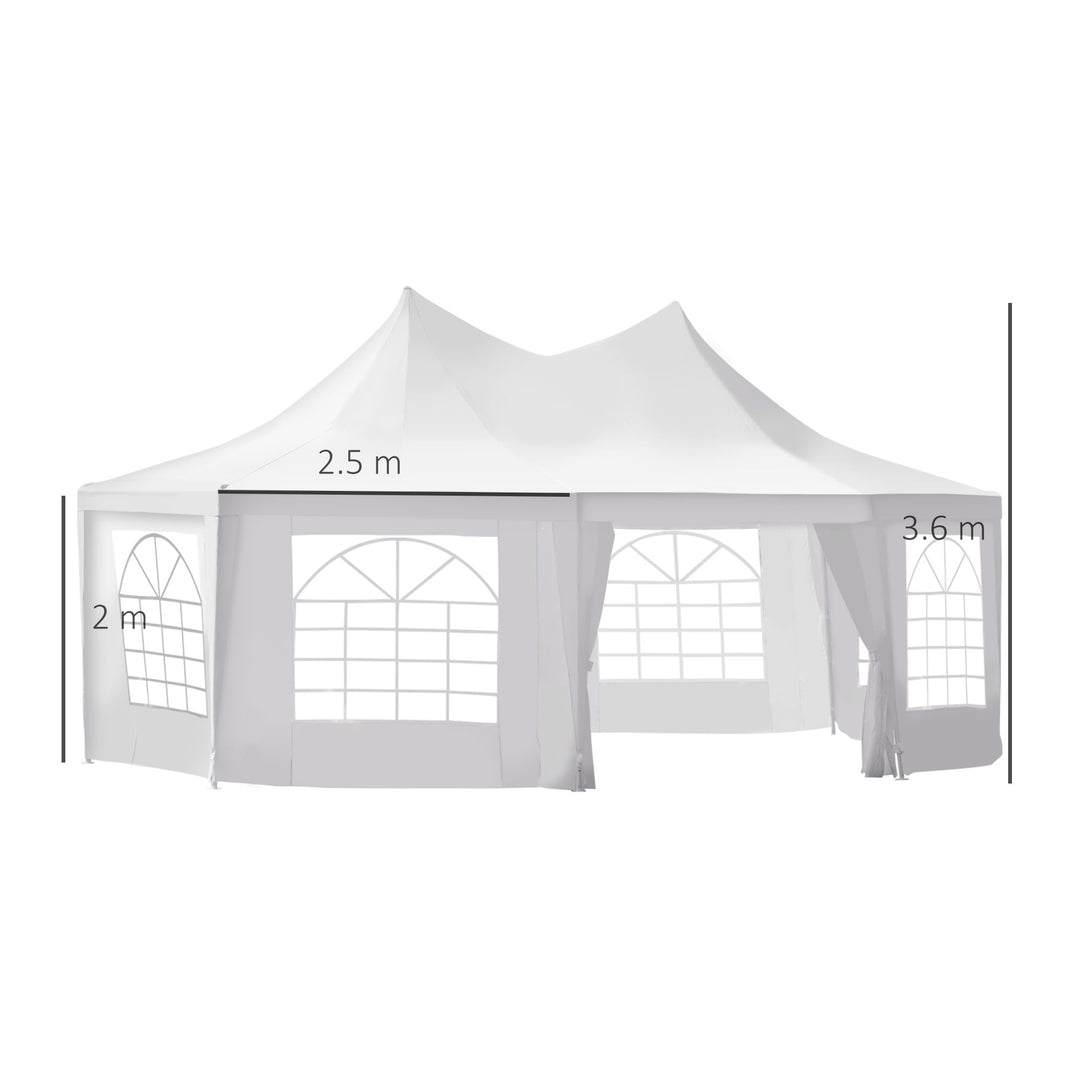 6.8m x 5m Octagonal Party Tent / Wedding Marquee-White