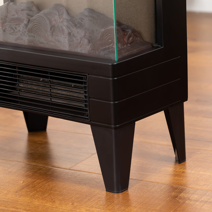 Electric Fireplace Heater, Freestanding 750W/1500W Fireplace, w/ LED Screen, Remote included Quiet Heater Ideal for 25m² Indoor Use, Black