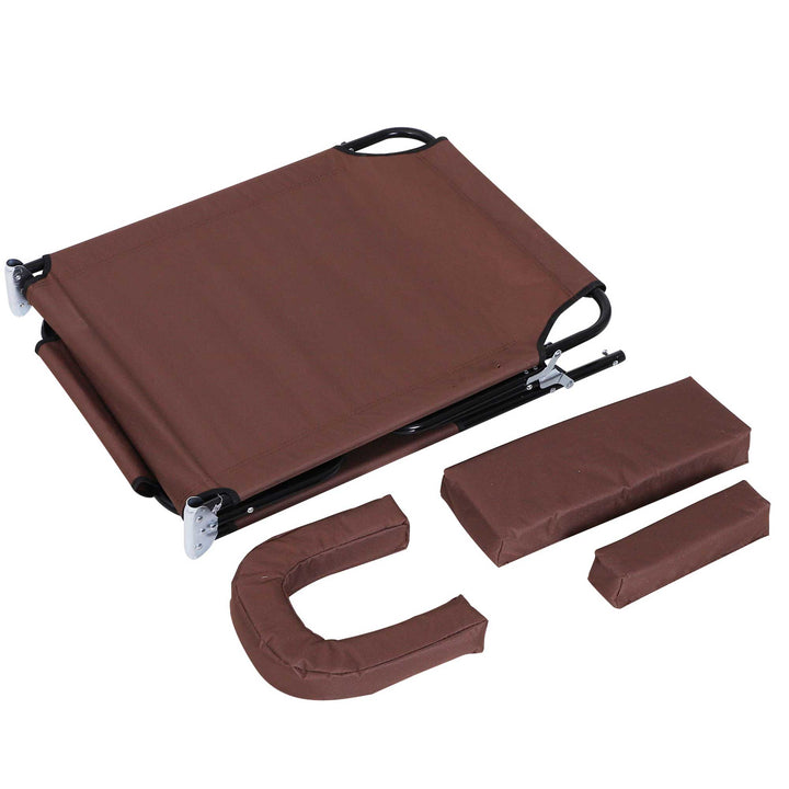 Sun Lounger Foldable Reclining Chair with Pillow and Reading Hole Garden Beach Outdoor Recliner Adjustable Brown