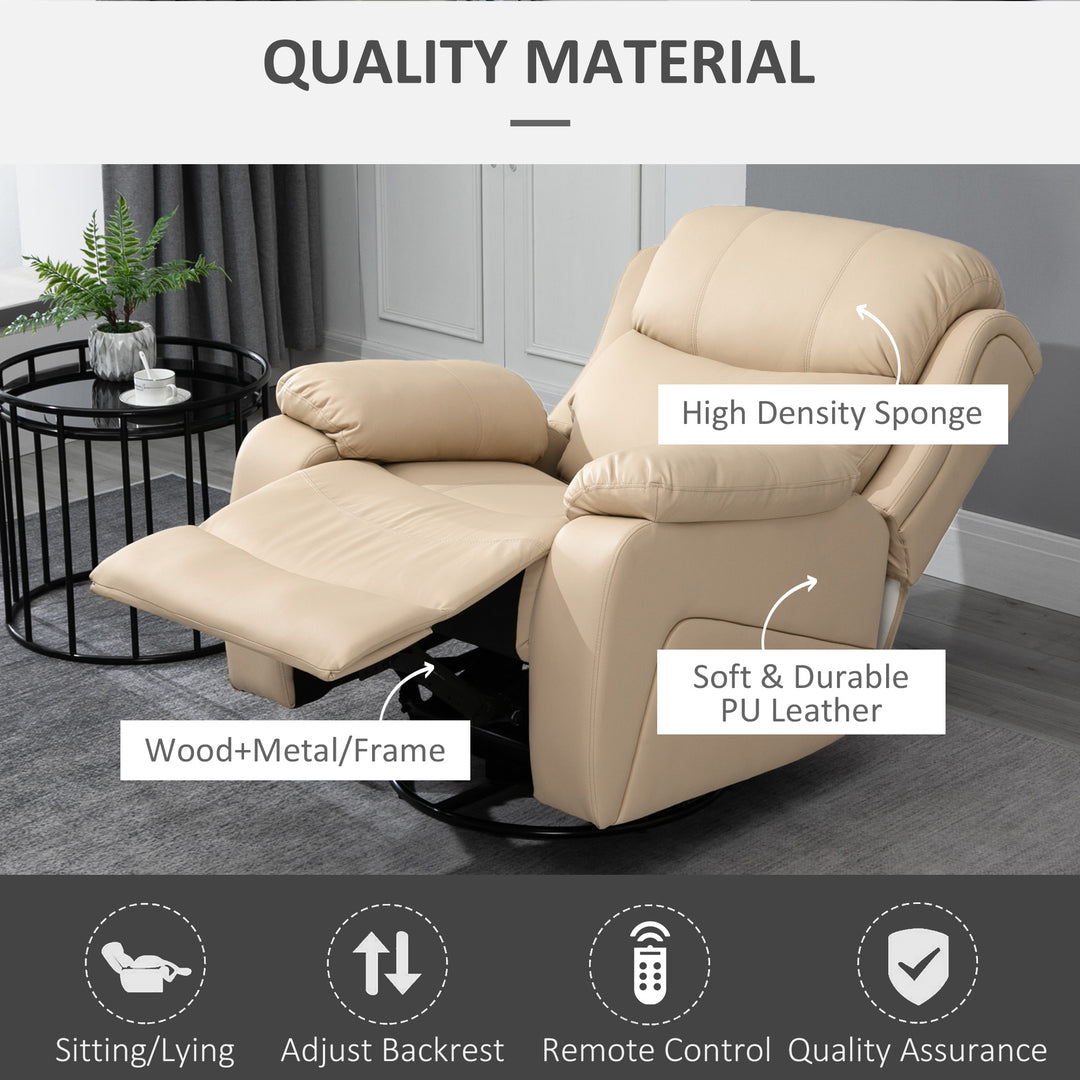 Reclining Chair with 8 Massage Points and Heat-Beige