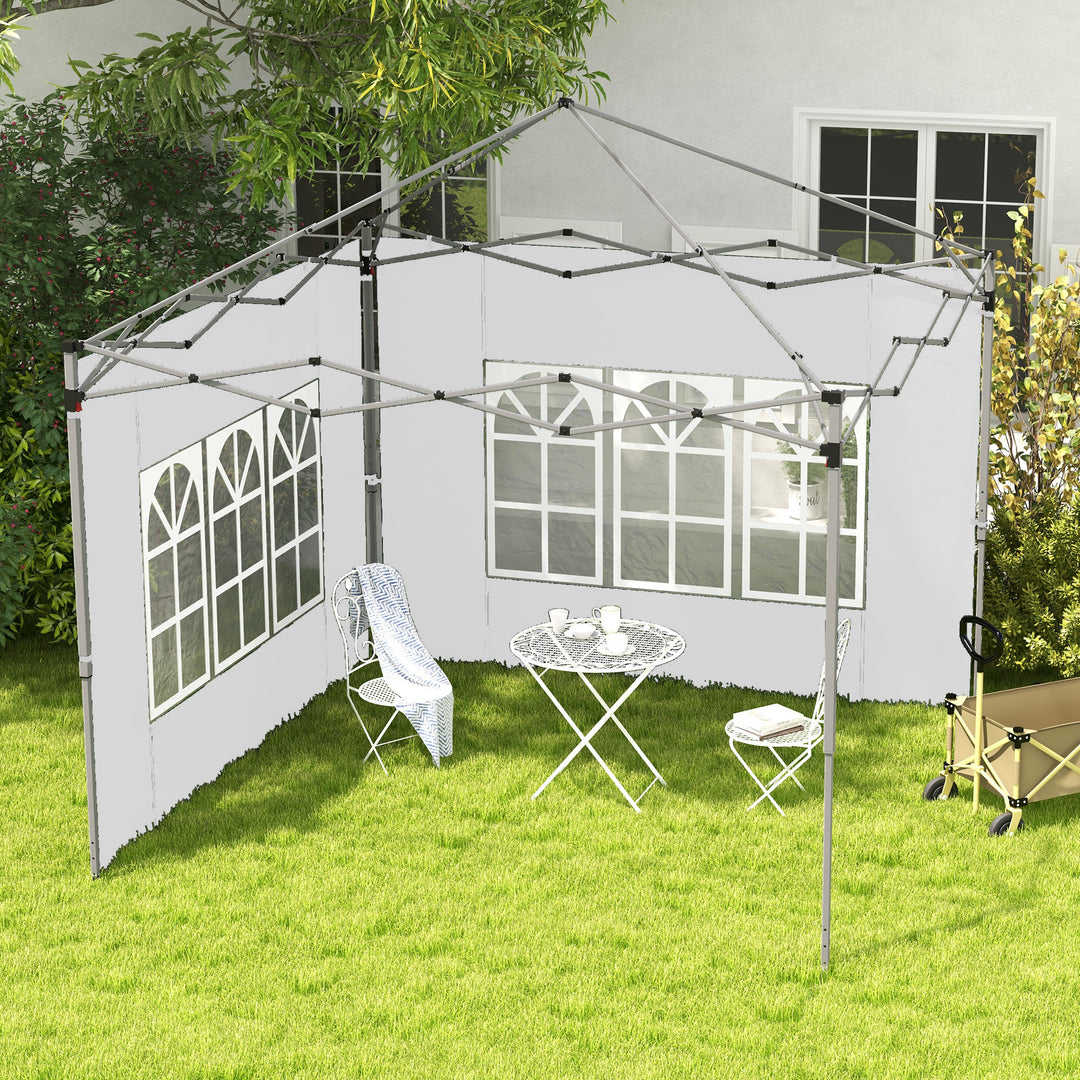 Gazebo Side Panels, Sides Replacement with Window for 3x3(m) or 3x4m Pop Up Gazebo, 2 Pack, White