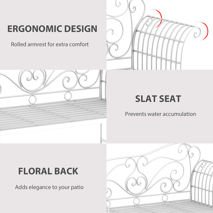 Metal Bench-White