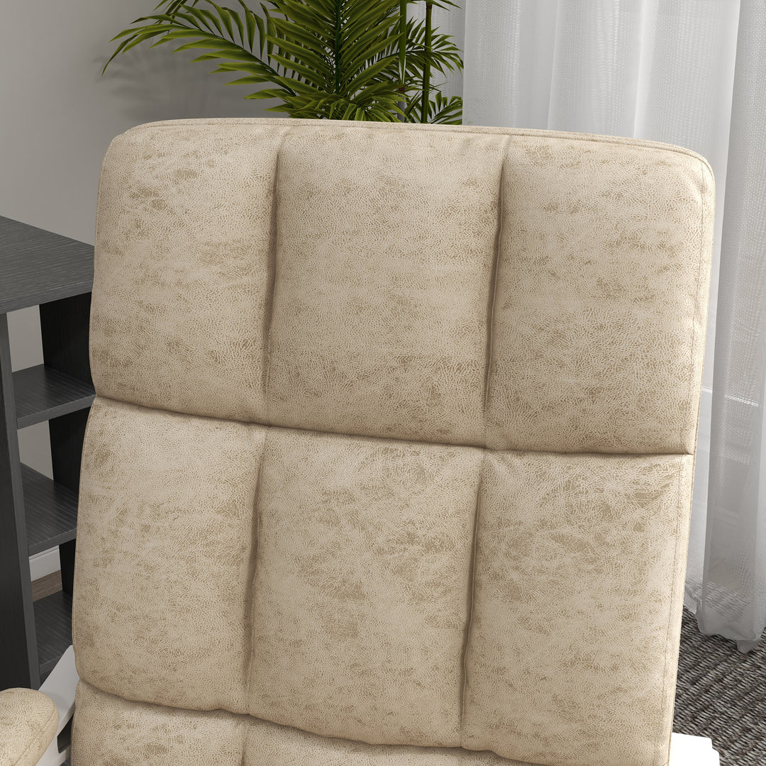 Vinsetto Executive Vibration Massage Office Chair, Microfibre Computer Chair with Armrest, 135° Reclining Back, Beige